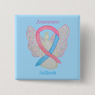 Stillborn Awareness Ribbon Angel Custom Art Pins Vierkante Button 5,1 Cm