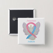 Stillborn Awareness Ribbon Angel Custom Art Pins Vierkante Button 5,1 Cm (Voorkant /achterkant)