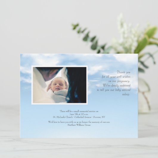 Stillborn Memorial Kaart (Staand voorkant)