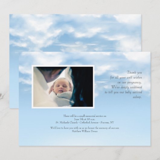 Stillborn Memorial Kaart (Voorkant / Achterkant)