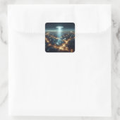 stille aankomst vierkante sticker (Tas)