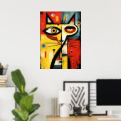 Stille blik — Hedendaags Abstract Expressionisme Poster (Thuiskantoor)
