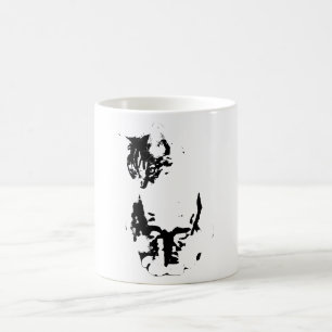 Stille blik, zachte snorharen koffiemok