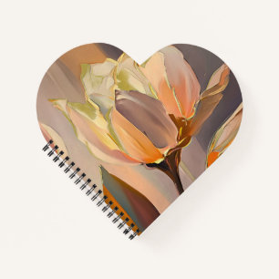 Stille Bloei – Abstracte Tulpen in Zachte Goud Notitieboek