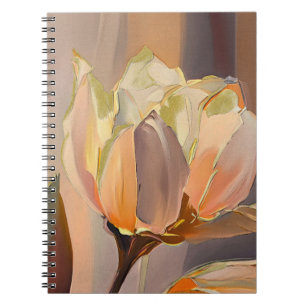 Stille Bloei – Abstracte Tulpen in Zachte Goud Notitieboek