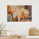 Stille Bloei – Abstracte Tulpen in Zachte Goud Poster (Keuken)