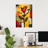 Stille Bloei — Hedendaags Abstract Expressionisme Poster (Thuiskantoor)