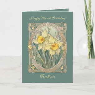 Stille Bloei Narcis Maart Geboortebloem Kaart