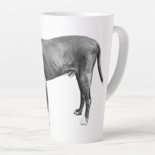 Stille check-in – zachte zijpositie latte mok (Rechterhoek)