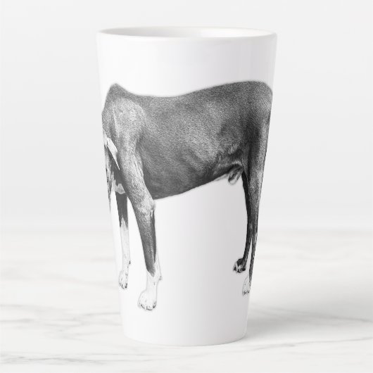 Stille check-in – zachte zijpositie latte mok (Voorkant)