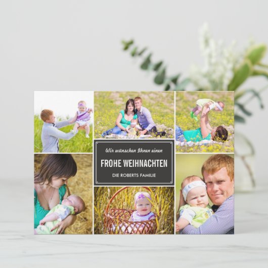 Stille Collage Feiertagsfotokarten Feestdagenkaart (Staand voorkant)