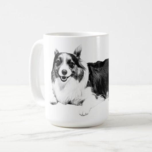Stille Corgi Ochtendglimlach Koffiemok (Voorkant links)