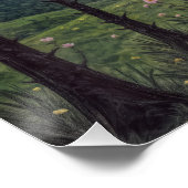 Stille dennen, kosmische dans - een boslandschap perfect poster (Hoek)