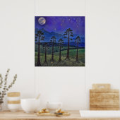 Stille dennen, kosmische dans - een boslandschap poster (Keuken)