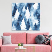 Stille Dennen Winterbos Canvas Afdruk (Insitu (Woonkamer))