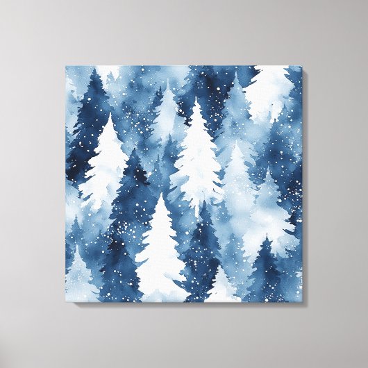 Stille Dennen Winterbos Canvas Afdruk (Voorkant)