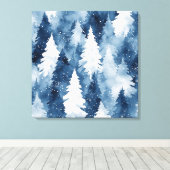 Stille Dennen Winterbos Canvas Afdruk (Insitu (Houten vloer))
