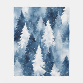 Stille Dennen Winterbos Fleece Deken (Voorkant)
