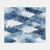 Stille Dennen Winterbos Fleece Deken (Voorkant (Horizontaal))