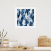 Stille Dennen Winterbos Poster (Keuken)
