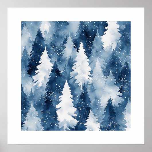 Stille Dennen Winterbos Poster (Voorkant)