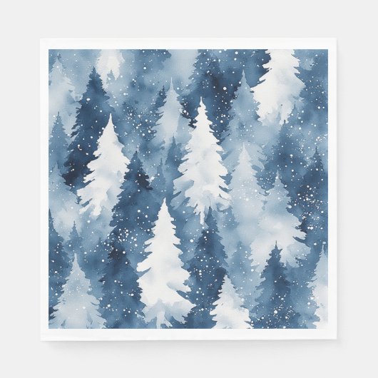 Stille Dennen Winterbos Servet (Voorkant)