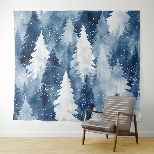 Stille Dennen Winterbos Wandkleed (In Situ (horizontaal))