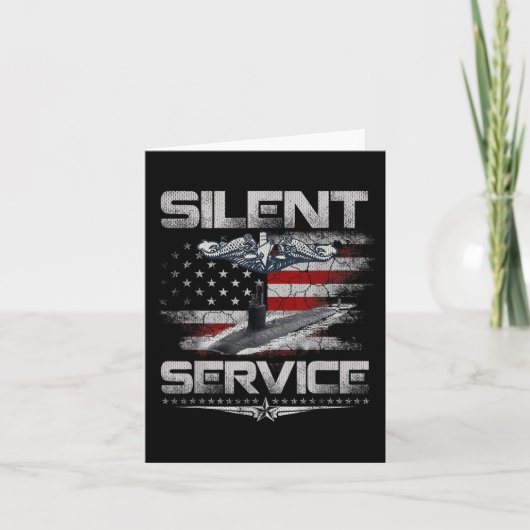 Stille Dienst U.s Onderzeeboot Krachten Patriottis Kaart (Voorkant)