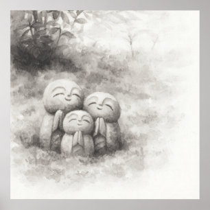 Stille Doorgang — Inkt Schilderkunst Wabi-Sabi Har Poster