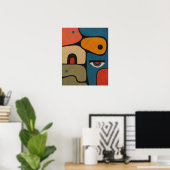 Stille Fragmenten van Gedachte abstracte kunst Poster (Thuiskantoor)