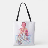 Stille geest blauwe handen tote bag (Achterkant)