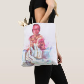 Stille geest blauwe handen tote bag (Dichtbij)