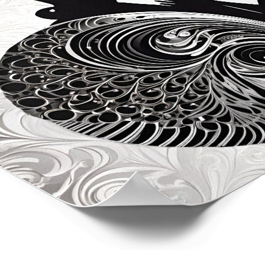 Stille Gelofte: Zwart & Wit Silhouet Liefdesverhaa Poster (Hoek)