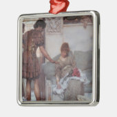Stille groet (door Lawrence Alma-Tadema) Metalen Ornament (Links)