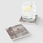 Stille groet (door Lawrence Alma-Tadema) Stenen Onderzetter (Zijkant)