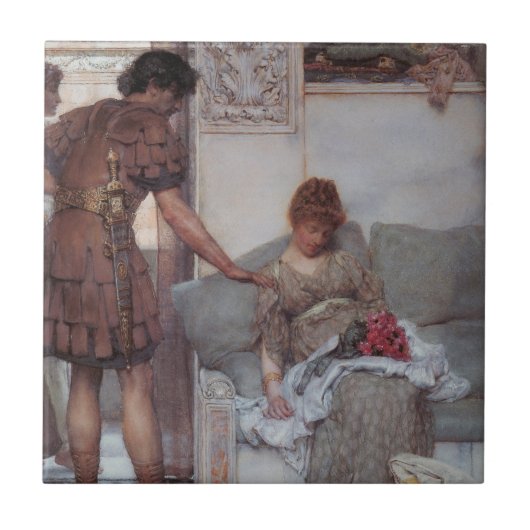 Stille groet (door Lawrence Alma-Tadema) Tegeltje (Voorkant)