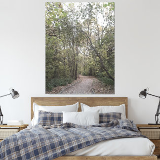 Stille Herfstbospad – Scandinavische Editie Canvas Afdruk