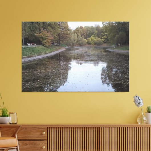 Stille Herfstmeer – Scandinavische Editie Canvas Afdruk (Insitu (Woonkamer))