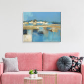 Stille Horizon in Blauw en Goud Canvas Afdruk (Insitu (Woonkamer))