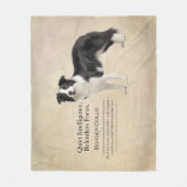 Stille Intelligentie Border Collie Fleece Deken (Voorkant)