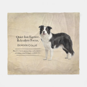Stille Intelligentie Border Collie Fleece Deken