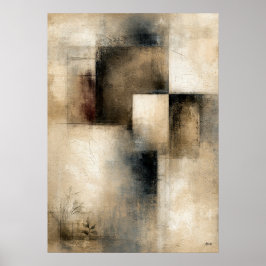 Stille Intervallen | Wabi-Sabi Architecturale Abst Poster