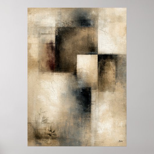 Stille Intervallen | Wabi-Sabi Architecturale Abst Poster (Voorkant)