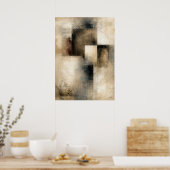Stille Intervallen | Wabi-Sabi Architecturale Abst Poster (Keuken)