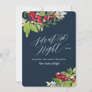 Stille (ish) nacht kerstvakantiekaart feestdagenkaart
