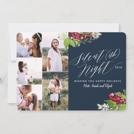 Stille (ish) nacht multi foto vakantie kaart. feestdagenkaart (Voorkant)