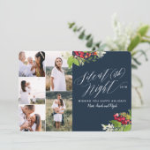 Stille (ish) nacht multi foto vakantie kaart. feestdagenkaart (Staand voorkant)