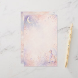 Stille Katze im Mondlicht Briefpapier