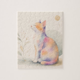 Stille Katze im Mondlicht Legpuzzel