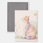 Stille Katze im Mondlicht Magneet (Voorkant / Achterkant)